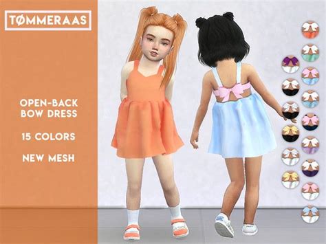 Open Back Bow Dress Sims 4 Toddler Clothes Sims 4 Cc