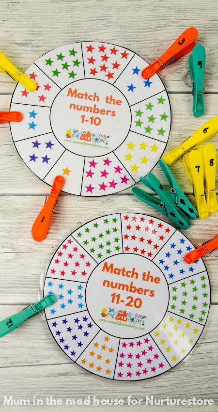 Printable number wheel cards - NurtureStore | Kindergarten math games