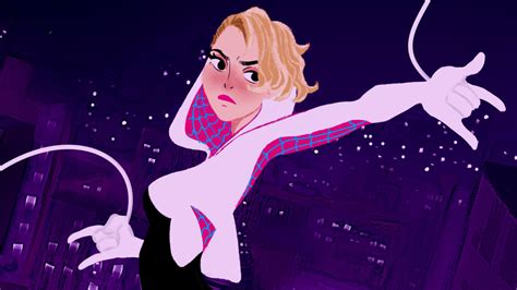 1024x576 Gwen Stacy In Spiderman Into The Spider Verse Arts 1024x576