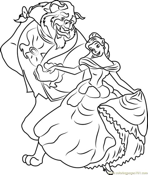 Belle dressing up 14ab beauty and beast disney. Belle and Beast Coloring Page - Free Beauty and the Beast ...