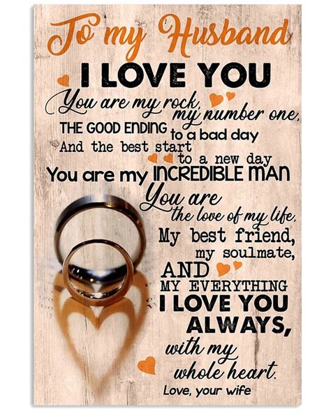 Perfect Ts For Husband To My Husband Poster Wedding Rings