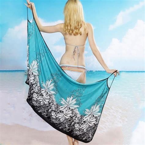 Women Beach Dress Sexy Sling Beach Wear Dress Sarong Bikini Cover Ups Wrap Pareo Skirts Towel