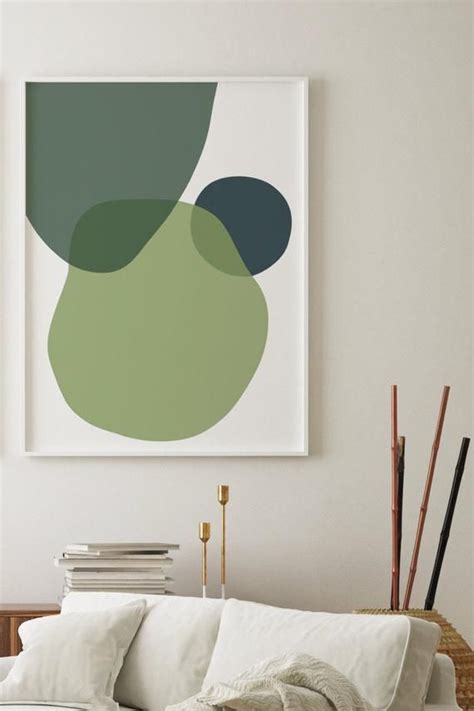 Green Abstract Geometric Simple And Minimalist Wall Art Printable