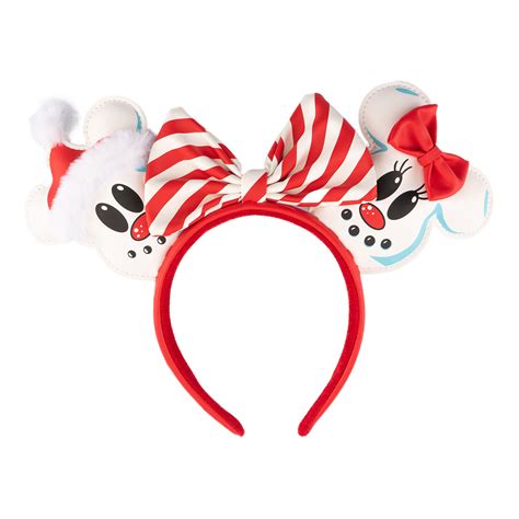 Disney Loungefly Ear Headband Snowman Mickey And Minnie Mouse Ears