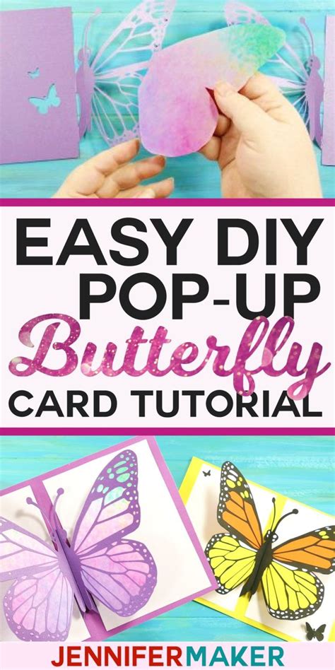 Flamingo pop up card homemade is so flexible so they can be used for virtually any occasion. Easy Butterfly Card: DIY Pop-Up Tutorial - Jennifer Maker | Cricut birthday cards, Pop up flower ...
