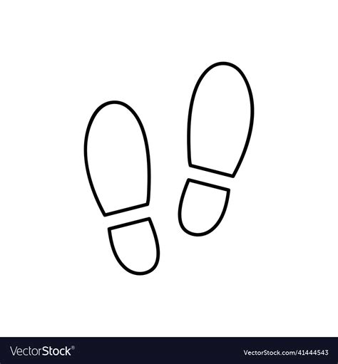 Footprint Outline Icon Isolated On White Vector Image