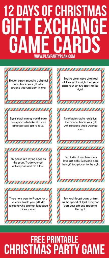 Either works for a family or friend gift exchange. 12 Days of Christmas Party Ideas & Gift Exchange Game ...