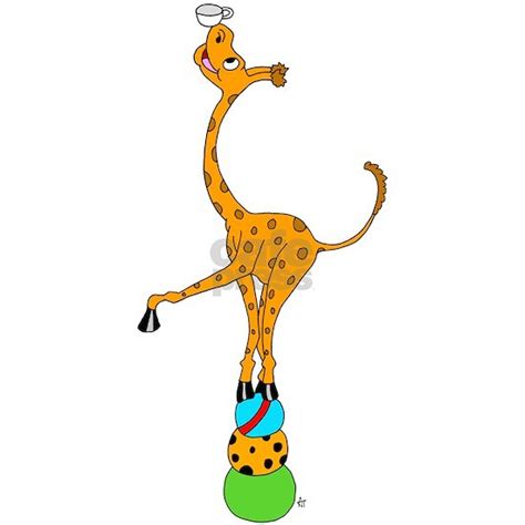 Balancing Circus Cartoon Giraffe Postcards Packag By Bizarrecartoons