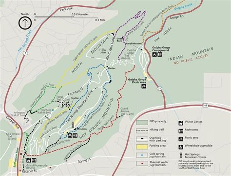 Map Of Hot Springs National Park In Arizona Roads And Paths Images And Photos Finder