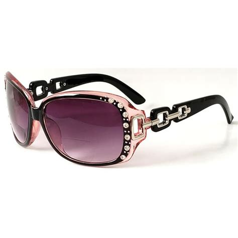 womens bifocal lens sunglasses rhinestone oversized square frame pink 2 00