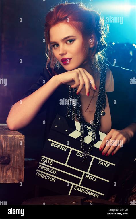 Young Woman Film Director Portrait Stock Photo Alamy