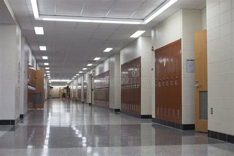College Hallway With Lockers Stock Image Image Of Interior Public