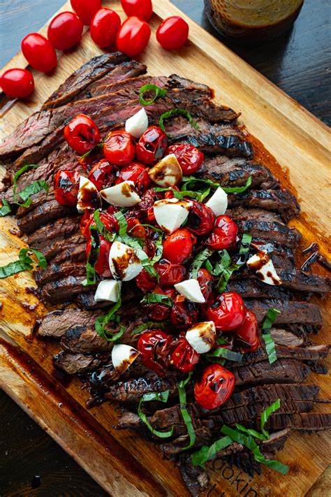This recipe for instant pot low carb bbq chicken lettuce wraps are going to be a hit! Balsamic Grilled Flank Steak Caprese - Closet Cooking