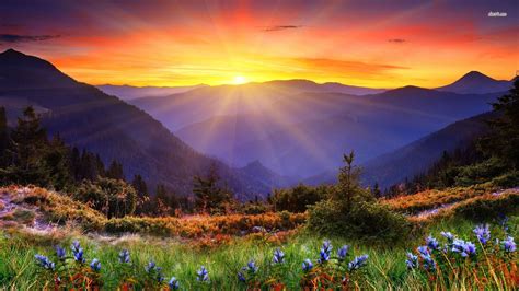 Share Your Mountain Sunrise Spring Nature Wallpaper