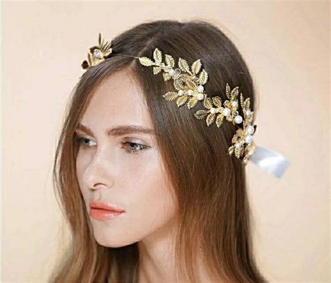 Gentle Floral Greece Goddess Wedding Tiara Crystals And Etsy