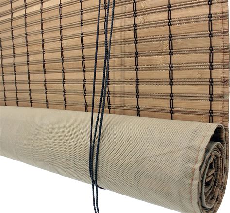 Buy Seta Direct Brown Bamboo Slat Roll Up Blind With Privacy Backer