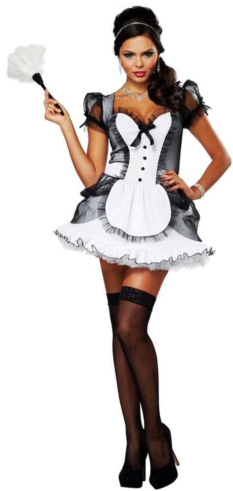 Foxy French Maid Cleaner Sexy Housekeeper Halloween Costume Outfit