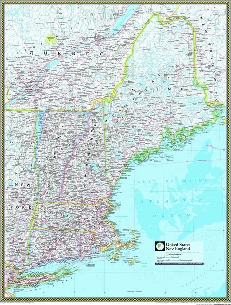 New England Atlas Wall Map