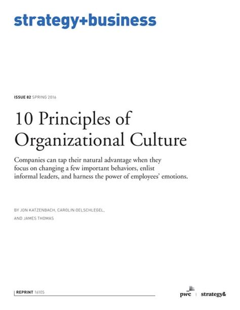 10 Principles Of Organizational Culture Pdf