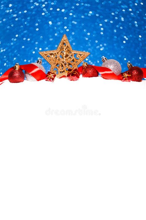 Christmas Star In Snow On Glitter Background Stock Image Image Of