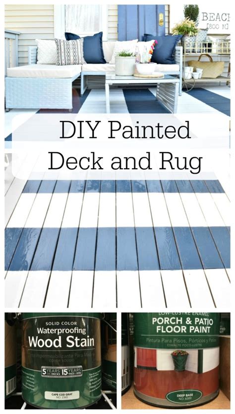Just tape off any geometrical design you want to use and paint. DIY Painted Deck and Decor - Nesting With Grace