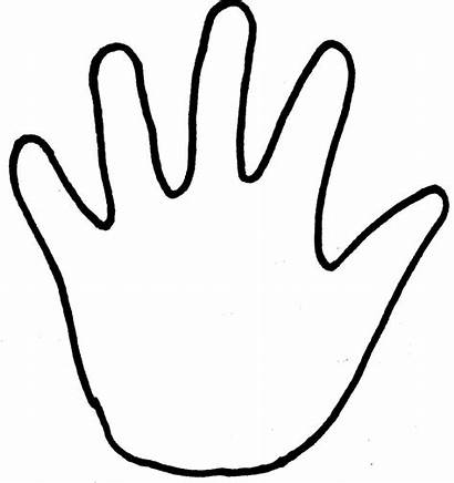 Coloring Hand Handprint Outline Pages Clipart Clipartion