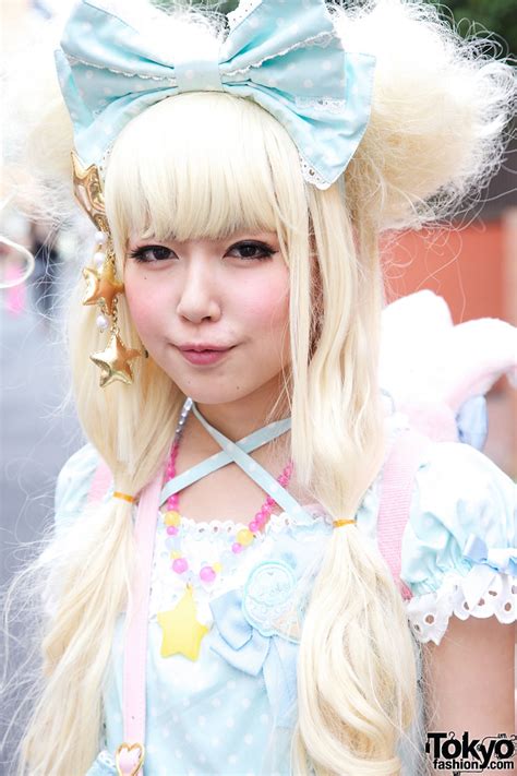 Japanese Sweet Lolita Girls Pink And Blue Fashion In Harajuku