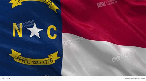 Us State Flag Of North Carolina Seamless Loop Stock Animation 3493353