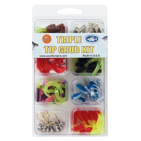 Southern Pro Tackle 81 Pc Triple Tip Grub And Jigs Kit By Southern Pro