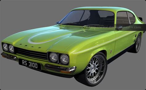 Capri Mk1 Rs In Lime Green With White Stripes Ford Capri Capri Mk1