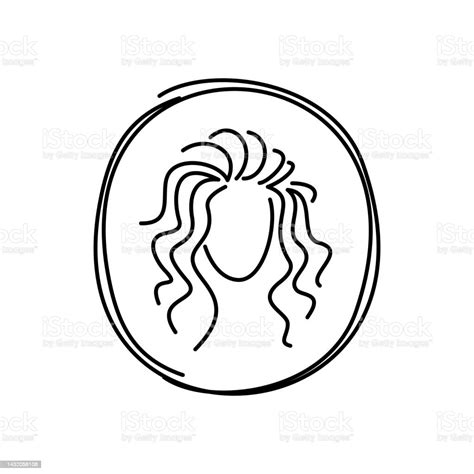 Beauty Salon Logo Hairstyle Icon Vector Flat Curvy Hair Silhouette Hair