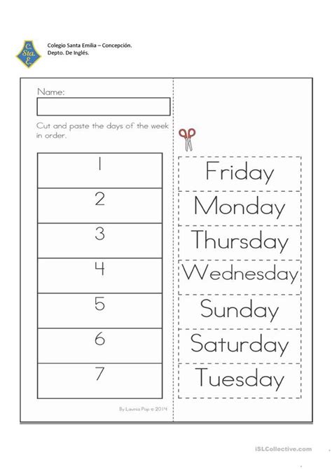 The days of the week - English ESL Worksheets | Teaching nouns, Day, Nouns