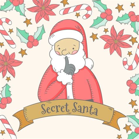 Free Vector Hand Drawn Secret Santa Illustration