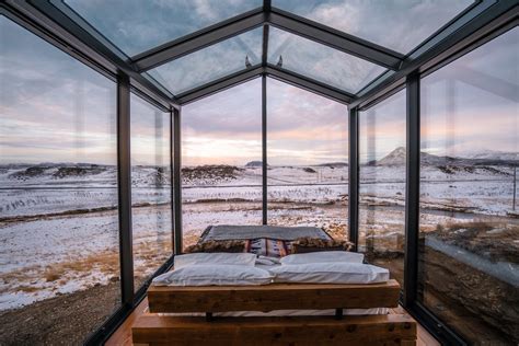 This Tiny Glass Cabin In Remote Iceland Takes Stargazing To The Next