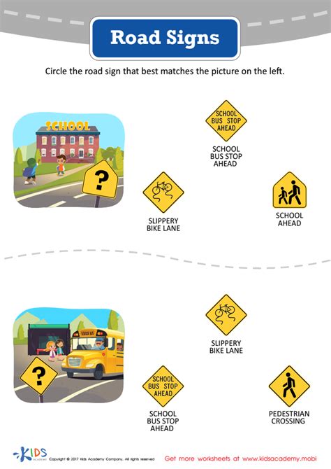 Road Signs For Kids Worksheets Worksheets For Kindergarten
