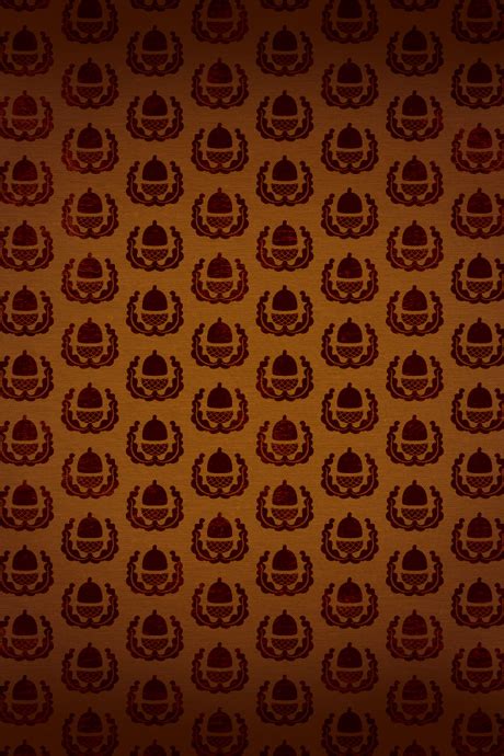 Free Download Browngold Acorn Patterned Damask Effect Iphone4 Wallpaper