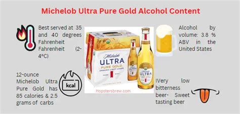 Michelob Ultra Pure Gold Alcohol Content 12 Oz Calories And Ibu