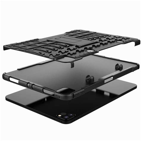 Hybrid Rugged Ipad Pro 11 Inch 2020 Kickstand Shockproof Case Black