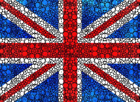 British Flag Britain England Stone Rockd Art Painting By Sharon