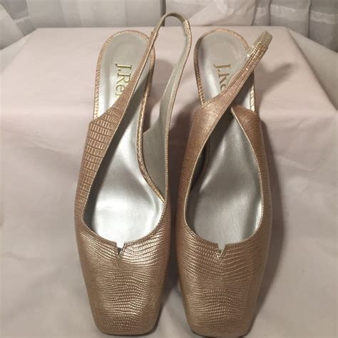 Jrenee Shoes Jrenee Womens Slingback 2 Heels Gold Size 95m Poshmark