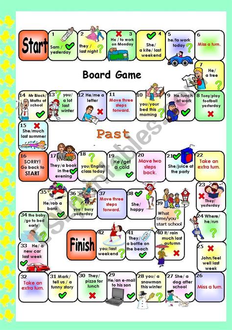 Past Simple Set 3 Board Game Regular Irregular Verbs Editable