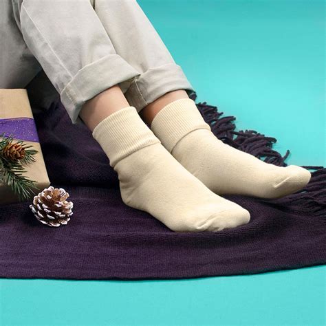 Organic Turn Cuff Dress Socks In Ivory Pediped®