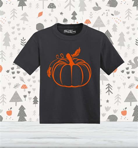 Orange Fall Pumpkin Toddler Cotton T Shirt Cute Thanksgiving Autumn