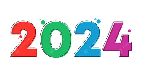 2024년 다채로운 새해 2024년 새해 복 많이 받으세요 새해 크리에이티브 2024년 Png 일러스트 및 Psd 이미지