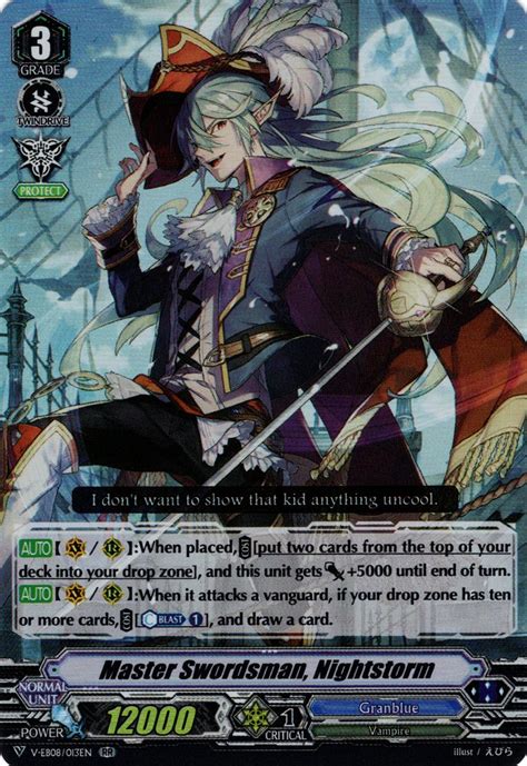 Maybe you would like to learn more about one of these? Master Swordsman, Nightstorm - V-EB08 My Glorious Justice - Cardfight Vanguard - Big Orbit Cards