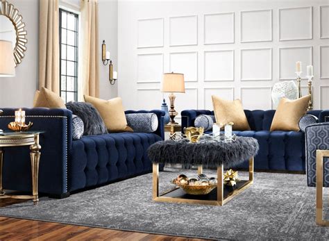 Living Room Navy Blue And Gold Curtains Home Design Ideas