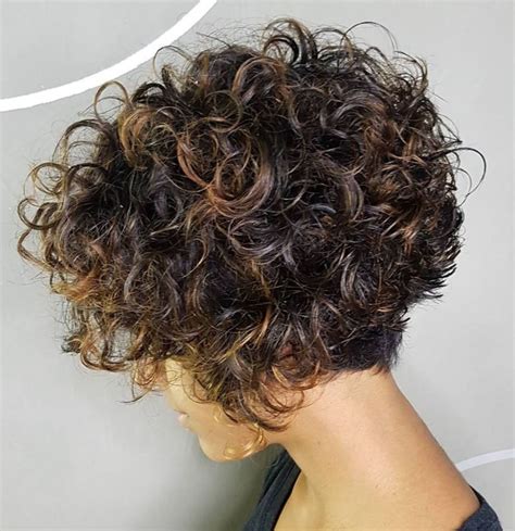 Short Stacked Bob With Voluminous Curls Curly Hair Photos Curly Hair