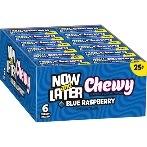 Now And Later Blue Raspberry Chewy Candy 093oz Box Of 24 Walmart