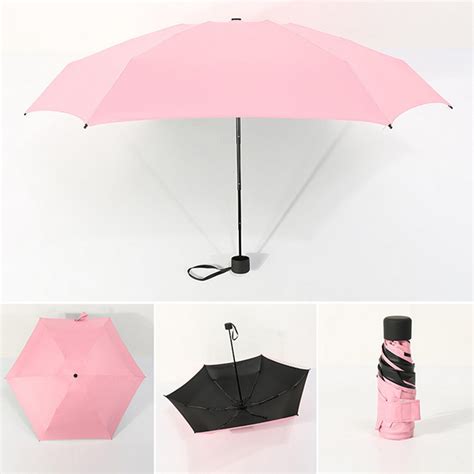 1pc Mini Folding Umbrellas Rain Women T Men Mini Pocket Parasol Girls Anti Uv Waterproof