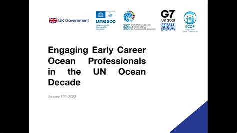 Webinar Engaging Early Career Ocean Professionals In The Un Ocean